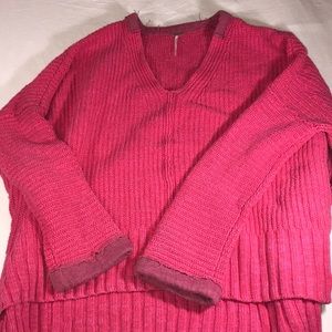 Free People sweater hot pink